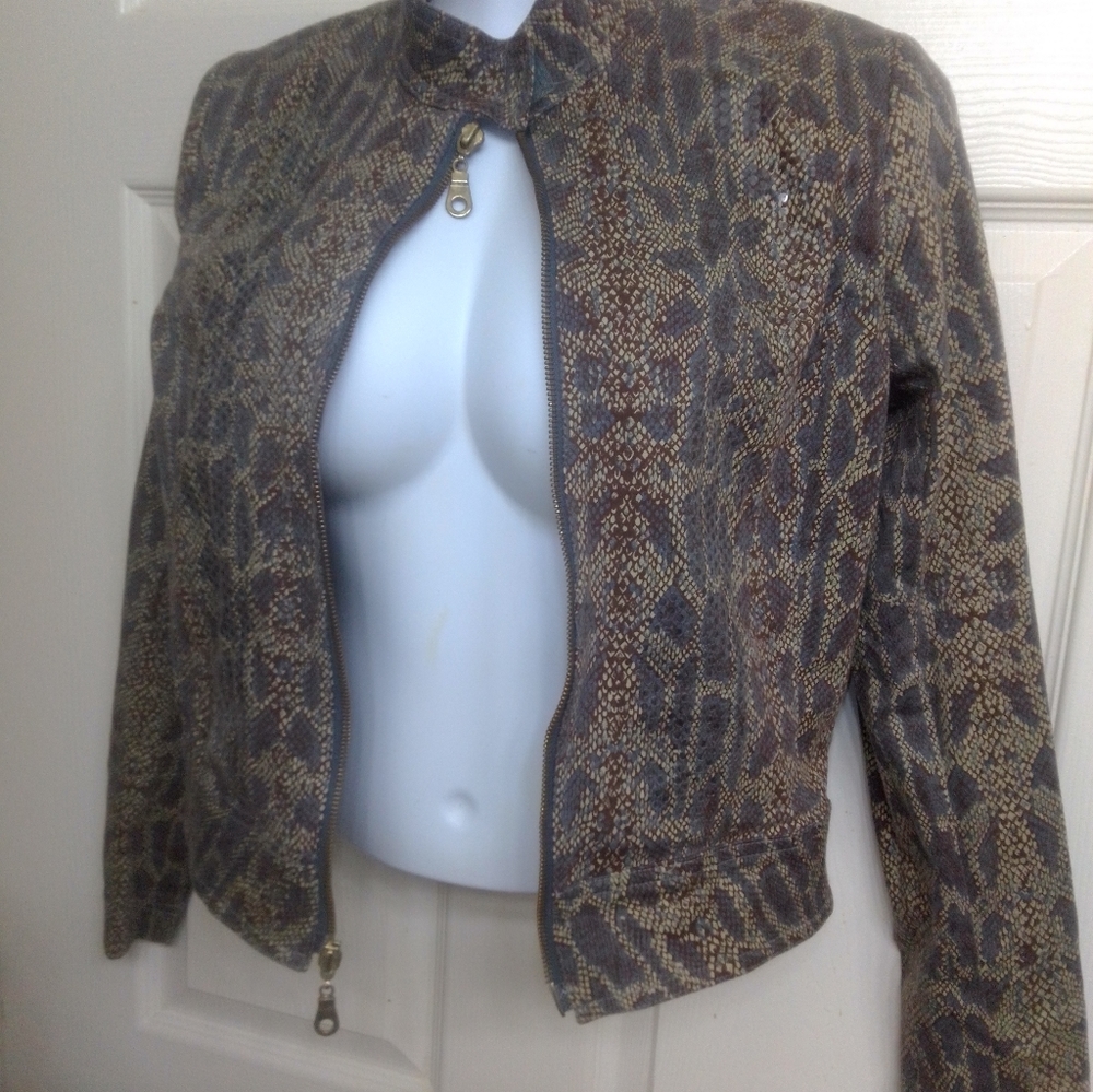 A.B.S Leather Python Bikers Jacket. Size 4 - image 3